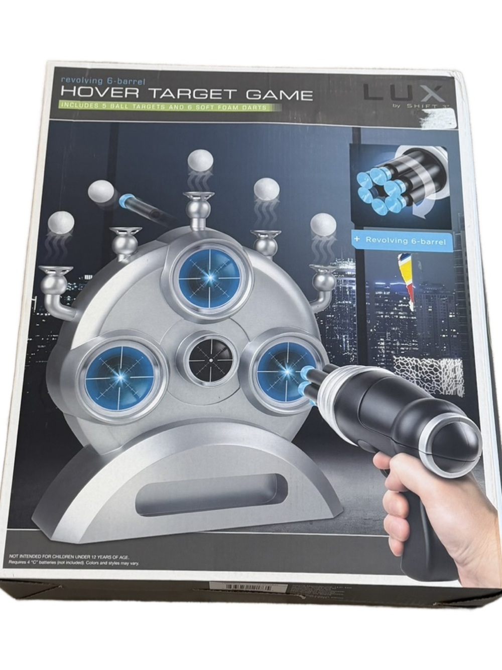 Lux Hover Target Game - Silver and Black with Blue Accents